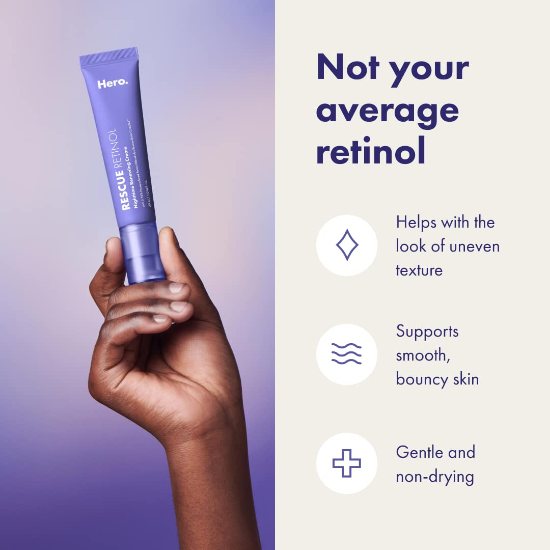 Rescue Retinol Nighttime Renewing Cream - Helps With The Look Of Uneven Texture And Post-Blemish Marks - Gentle, Non-Drying Formula, Introduction Retinol - Safe For Sensitive Skin (30 Ml) : Beauty & Personal Care