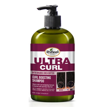 Difeel Ultra Curl With Argan & Shea Butter - Curl Boosting Shampoo 12 Oz., Sulfate Free Shampoo Made With Natural Ingredients