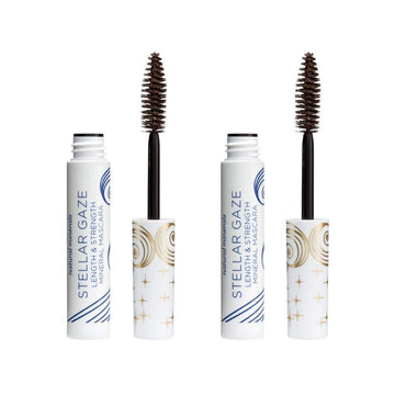 Pacifica Beauty Stellar Gaze Length & Strength Brown Mascara, For Volume And Length, Vitamin B + Coconut, Natural Lash Effect, Silicone, Sulfate + Paraben Free, Vegan And Cruelty Free, Pack Of 2