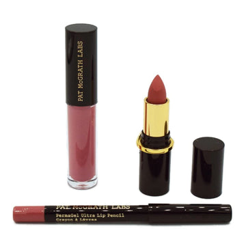 Pat Mcgrath Labs Mini Divine Rose Lip Trio For Women - 3 Pc 0.14Oz Mattetrance Lipstick, 0.15Oz Mini Lusto Gloss, 0.042Oz Permagel Ultra Lip Pencil