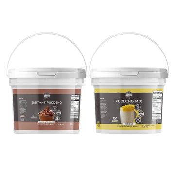 Birch & Meadow Chocolate & Tapioca Pudding Mix Bundle, 1 Gallon Buckets, Desserts & Snacks, Bulk Mixes