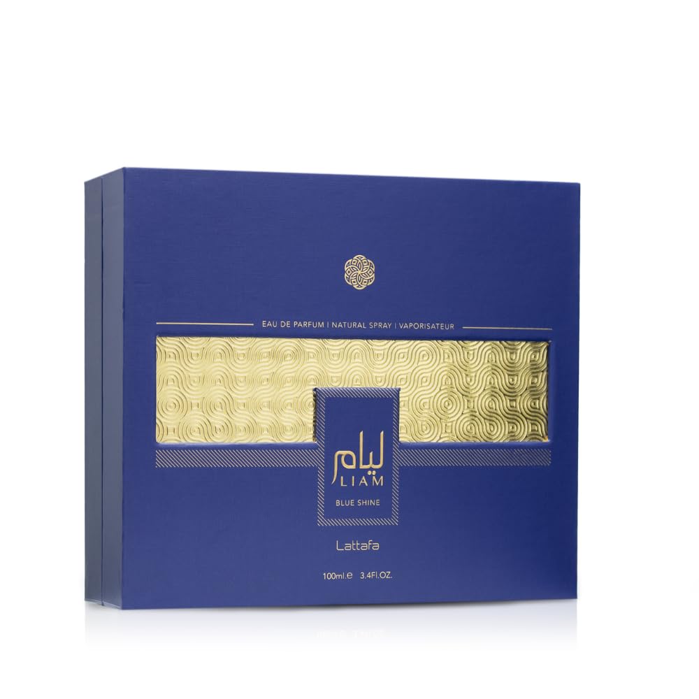 Lattafa Liam Blue Shine Eau De Parfum Spray For Unisex, 3.4 Ounce : Beauty & Personal Care