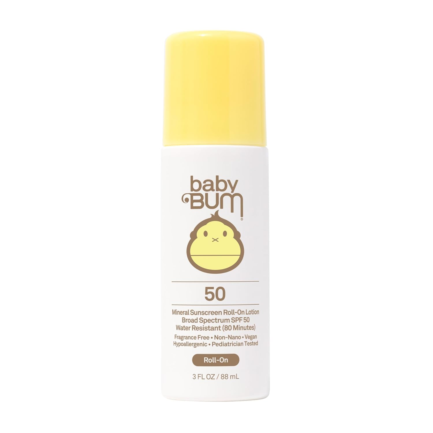 Baby Bum Mineral Spf 50 Roll-On Sunscreen | Vegan And Hawaii 104 Act Compliant (Octinoxate & Oxybenzone Free) Broad Spectrum Moisturizing Uva/Uvb Easy Roller Ball Sunscreen Lotion