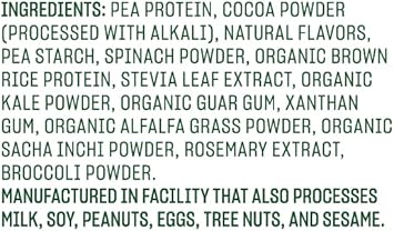 Vega Protein And Greens Protein Powder, Chocolate - 20G Plant Based Protein Plus Veggies, Vegan, Non Gmo, Pea Protein For Women And Men, 1.2 Lbs (Packaging May Vary)