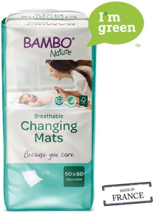 Bambo Nature Changing Mat: Bio-Based, Extra Soft, Ultra Absorbent, And Breathable - 20 Count