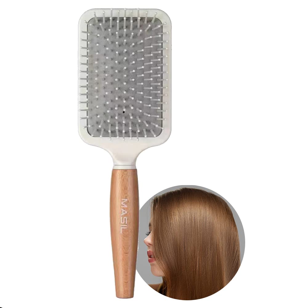 Masil Wood Paddle Hair Brush Dryer Curly Korean Hair Care Detangler Brush Scalp Massage