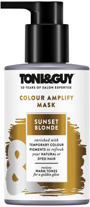 Toni & Guy Sunset Blonde Colour Amplify Hair Conditioning Mask With Temporary Colour Pigments, Argan Oil & Uv Protection Filters 200 Ml
