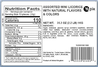 Yupik Mini Licorice Allsorts With Natural Flavoring, 2.2 lb, Pack of 1