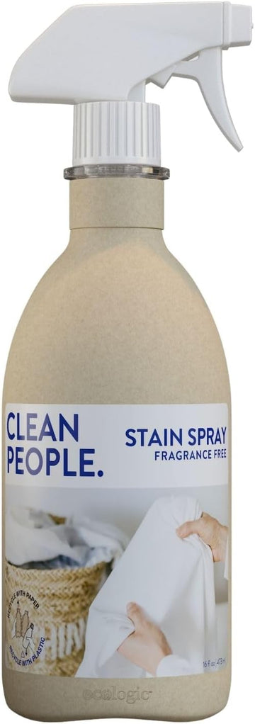 Clean People Stain Remover Spray - Natural Plant & Mineral-Based Ingredients - Non-Toxic Laundry Spot Treatment for Food, Pet & Baby Stains - Boosted with Enzymes - Fabric Safe - 16oz