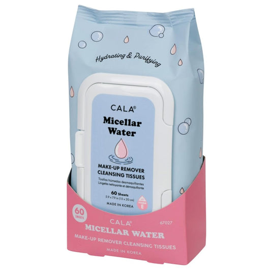 Cala Makeup Remover Cleansing Tissues: Micellar Water (60 Sheets) - Hydrating, Gentle Wipes For A Clean, Radiant Complexion, Safe For All Skin Types : Beauty & Personal Care