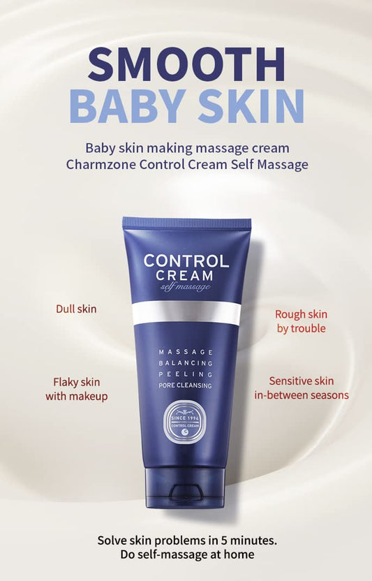 Charmzone Control Cream [New Version] – Korean Skincare Exfoliating Face & Body Massage Cream For Removing Sebum & Dead Skin Cells, Hydrating Self-Massage Moisturizer (150Ml / 5.07 Fl Oz)