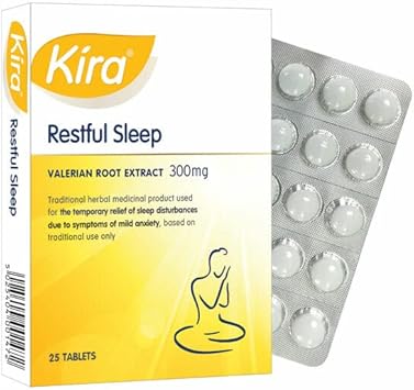 Kira® Restful Sleep | 25 Easy to Swallow Coated Valerian Tablets | containing 300mg standardised Valerian Root Extract | for a restful Night and Good Sleep : Amazon.co.uk: Health & Personal Care