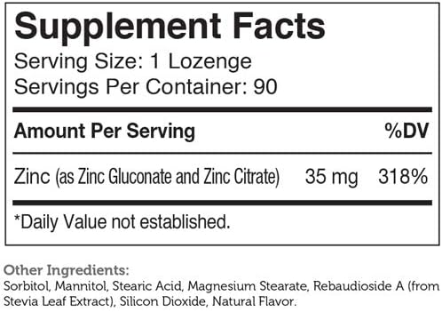 Zahler Zinc Lozenges, 35mg Chewable Zinc Tablets, Immune Support Antioxidant Supplement, Great Tasting Zinc for Kids and Adults, Certified Kosher, 90 Lozenges : Health & Household