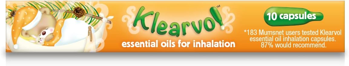 Klearvol Essential Oils Inhalation Capsules - from 3 Months Onwards - Natural Vapours for Day and Night - for Sweet Dreams - Contains Pine Oil, Thyme and Menthol - 10 Capsules : Amazon.co.uk: Health & Personal Care
