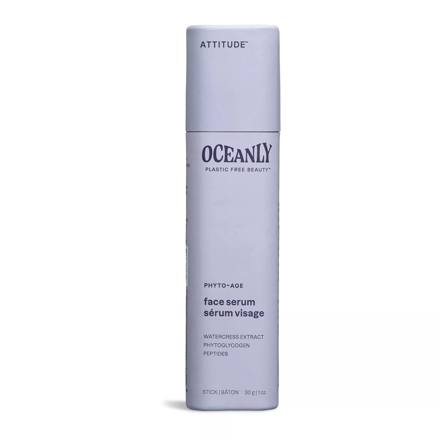 Attitude Oceanly Face Serum Stick, Ewg Verified, Plastic-Free, Plant And Mineral-Based Ingredients, Vegan And Cruelty-Free Beauty Products, Phyto Age, Unscented, 1 Ounce