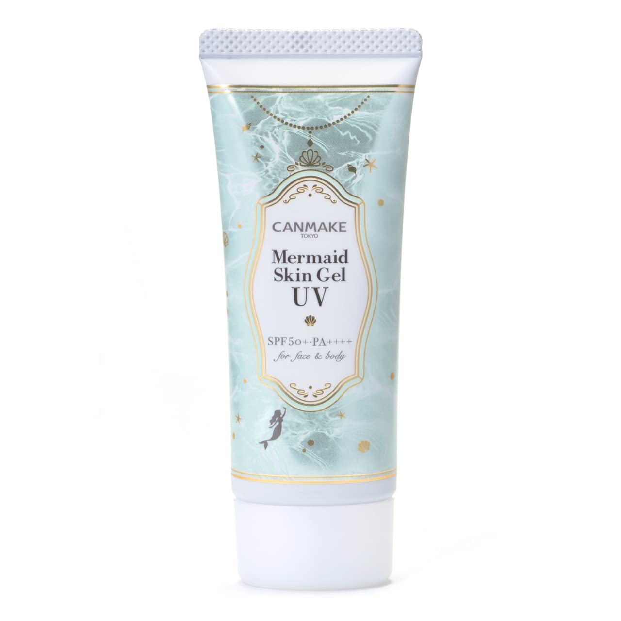 Canmake Mermaid Skin Gel 1.4 Oz (40G) Sunscreen, Off With Face Wash (C01 Cica*Mint)