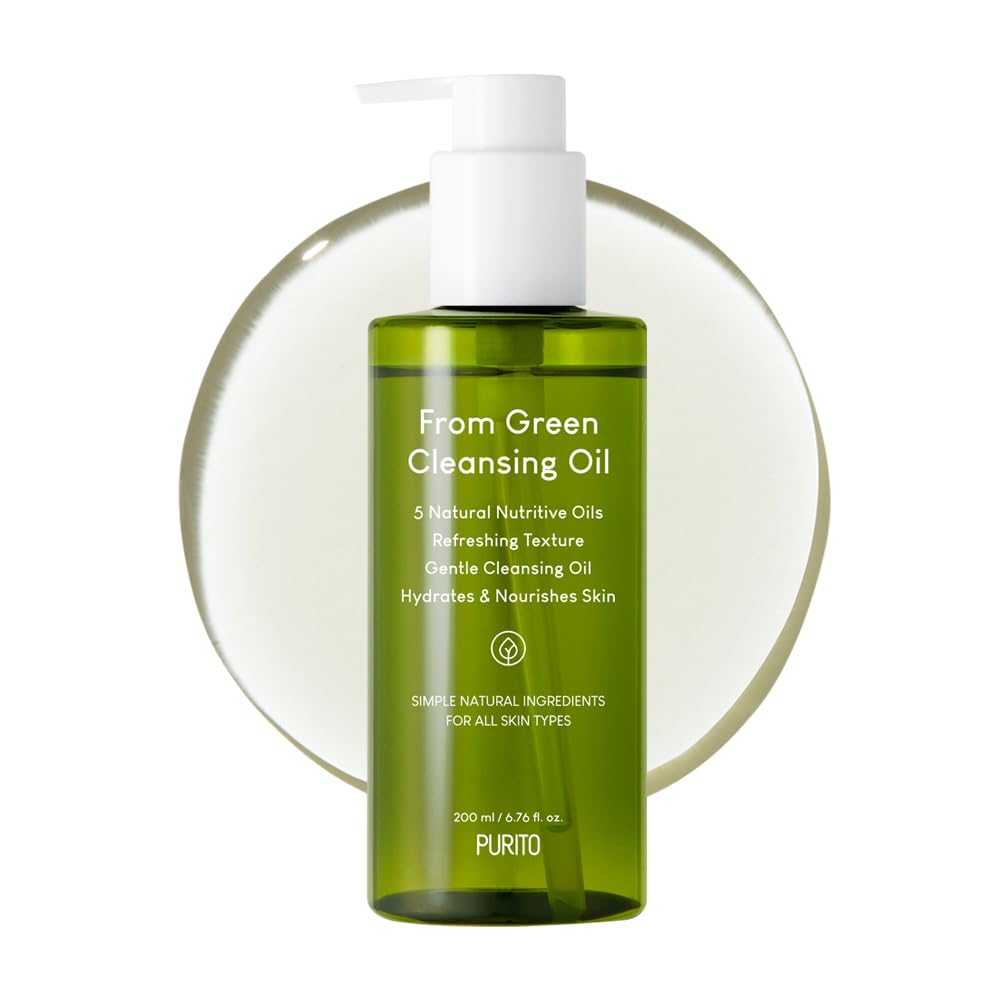 Purito From Green Cleansing Oil Original, 6.76 Fl.Oz / 200Ml, Gentle Cleansing Oil For Face, Cruelty-Free & Vegan, Korean Skin Care