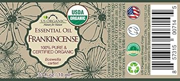 US Organic 100% Pure Frankincense (Boswellia Carteri) Essential Oil - USDA Certified Organic, Use Topically or in Diffuser - Perfect for Yoga or Meditation (10 ml)