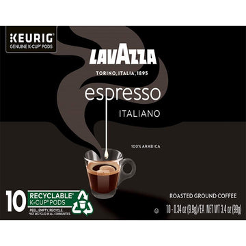 Lavazza Espresso Italiano Single-Serve Coffee K-Cups For Keurig Brewer, Medium Roast, 100% Arabica, Value Pack, 10 Count (Pack Of 6) (Packaging May Vary)