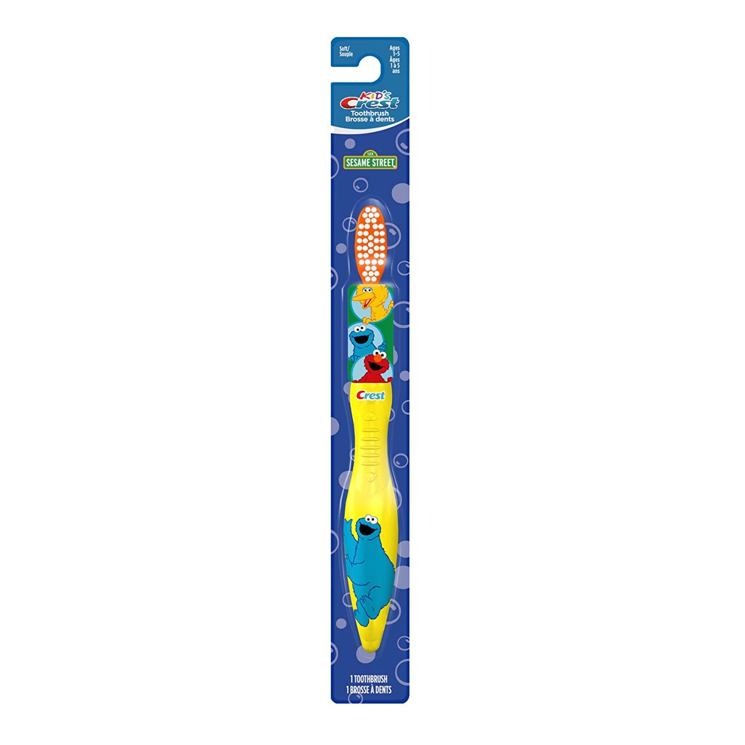 Crest Kid'S Sesame Street Soft Bristles Toothbrush, 1 Ct : Elmo Toothbrush : Health & Household
