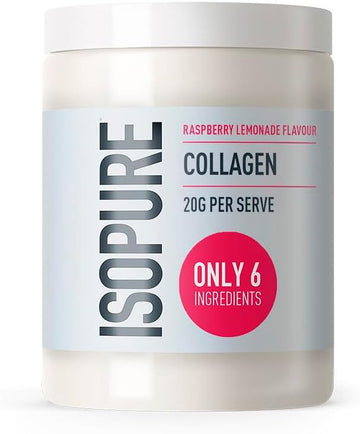 Isopure Collagen Powder Raspberry Lemonade Flavour With Vitamin C For Skin & Joint Support – 20 G Collagen Per Serve, Sugar-Free, No Artificial Flavours Or Sweeteners – 345 G