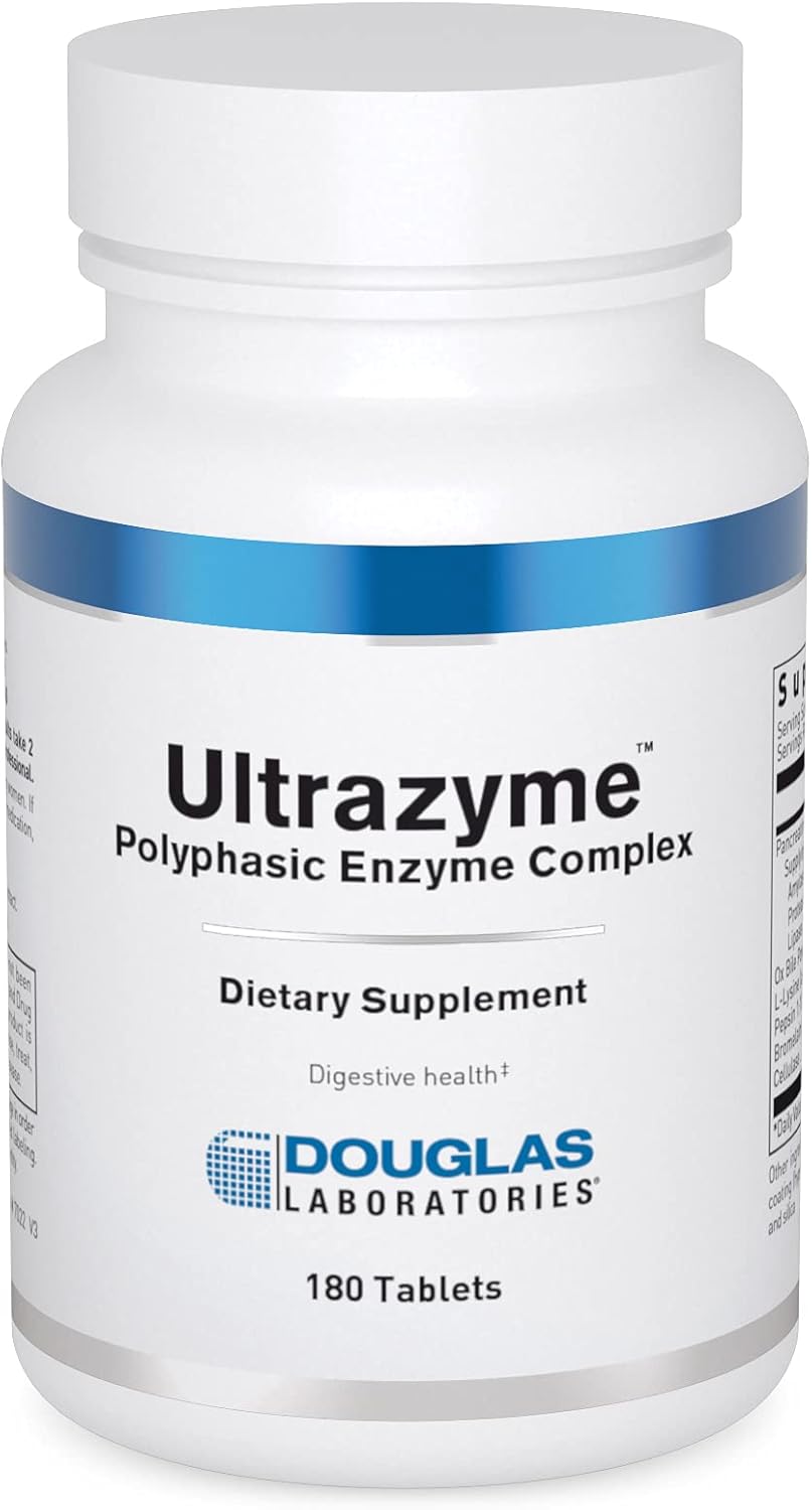 Douglas Laboratories Ultrazyme (Polyphasic Enzyme Complex) | Active Digestive Enzymes To Support Protein And Carbohydrate Digestion* | 180 Tablets