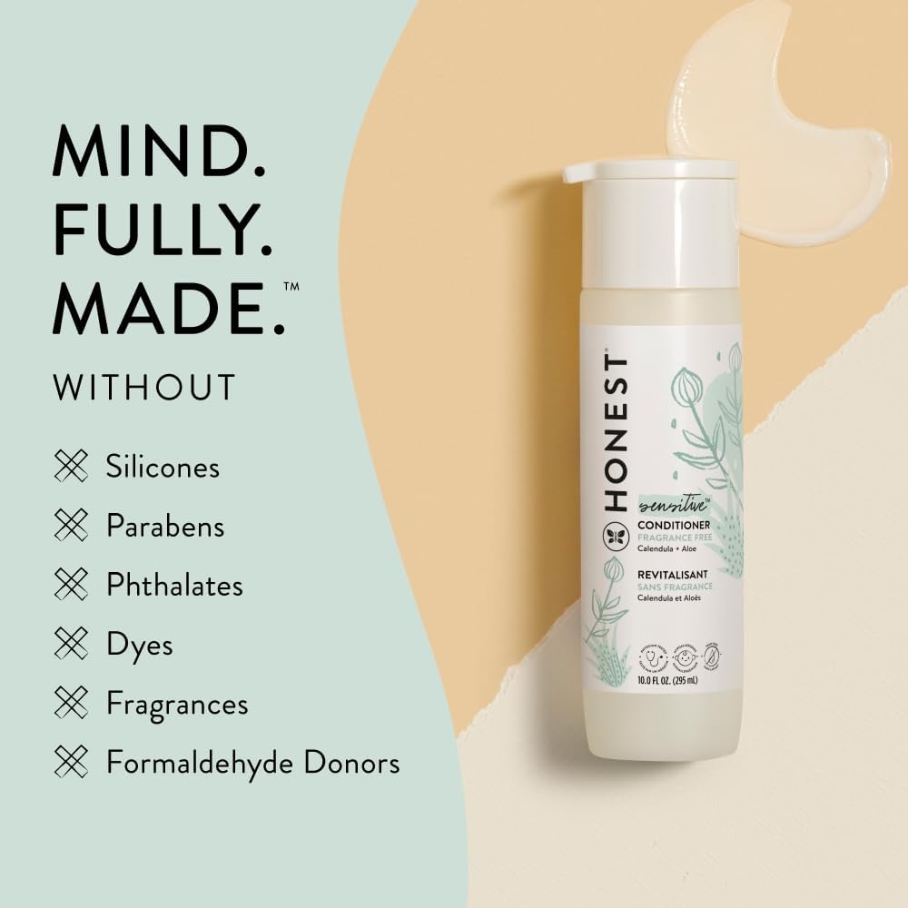 The Honest Company Silicone-Free Conditioner | Gentle For Baby | Naturally Derived, Tear-Free, Hypoallergenic | Citrus Vanilla Refresh, 10 Fl Oz : Baby