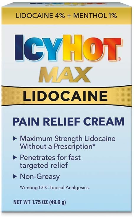 Icy Hot Max Strength Pain Relief Cream With Lidocaine Plus Menthol, 1.75 Ounces