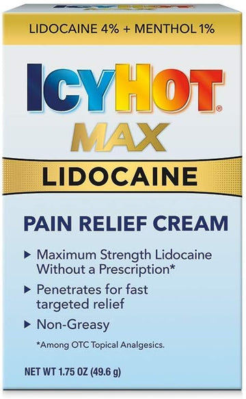 Icy Hot Max Strength Pain Relief Cream With Lidocaine Plus Menthol, 1.75 Ounces