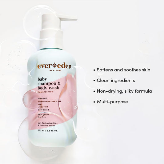 Evereden Baby Bathtime Duo: Baby Lotion For Newborn And 2-In-1 Newborn Shampoo And Body Wash Set - Soothing, Cleansing, & Hydrating Baby Shampoo And Lotion