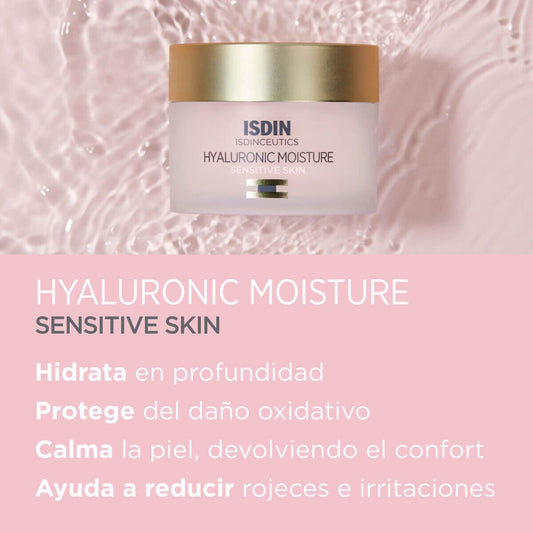 Isdin Isdinceutics Hyaluronic Moisture Sensitive Skin Calming Daily Face Moisturizer With Hyaluronic Acid 1.76 Oz