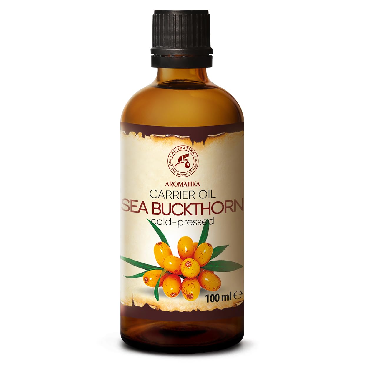 Sea Buckthorn Oil 3.4 Fl Oz - Pure & Natural - Hippophae Rhamnoides - Carrier Oil For Essential Oils - Base Oil For Nails - Hair - Face & Body Care