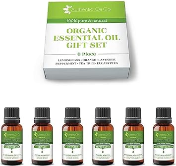 6 Piece Organic 10ml Essential Oil Gift Set 2 Pure and Natural Oils Aromatherapy Diffuser, Cosmetics : Amazon.co.uk: Beauty