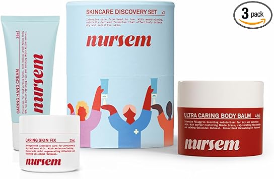 Nursem Skin Care Discovery Set – 3-Piece Hand Cream & Skin Care Kit For Dry, Sensitive Skin | Best Hand Cream For Dry Hands, Cracked Hands & Dermatitis | Moisturizing & Protective Gift