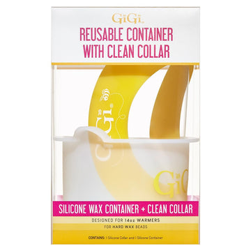 Gigi Reusable Container With Clean Collar – Silicone Wax Pot Liner For 14 Oz Wax Warmer, Waxing Accessories Kit