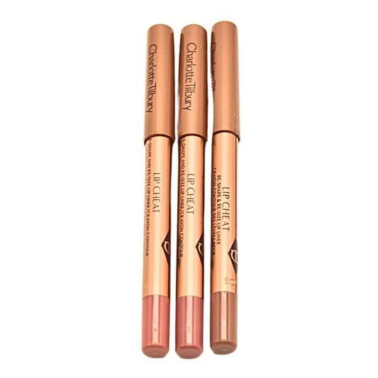 Charlotte Tilbury Iconic Mini Lip Cheat Trio Makeup Gift Set - Pillow Talk Original, Pillow Talk Medium, Iconic Nude