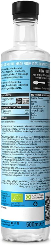 Hunter & Gather Premium C8 & C10 Mct Oil (500Ml) | Supports Keto & (If) Fasting | Used In Bulletproof & Fatty Coffee | Seed & Vegetable Oil Glycerol Free