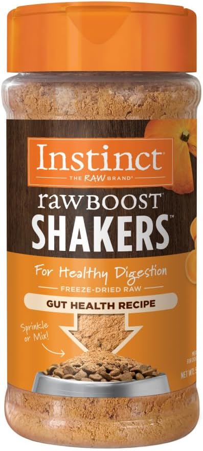 Instinct Raw Boost Shakers Freeze-Dried Powder Dog Food Topper - Gut Health, 5.5 Oz. Bottle