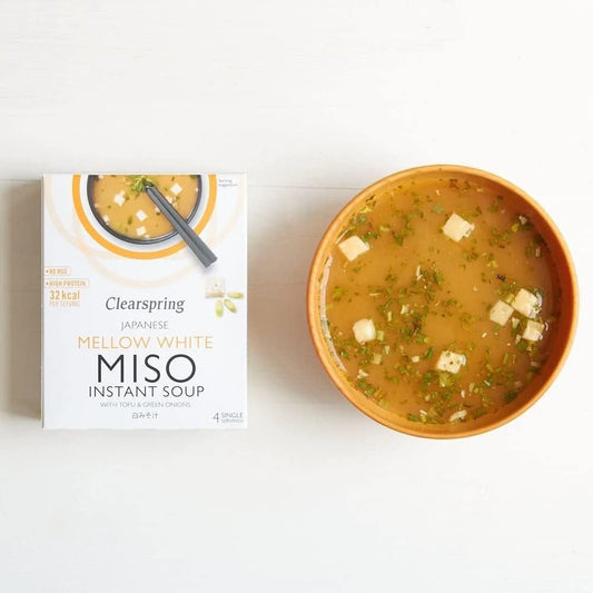 Clearspring Japanese Mellow White Miso Instant Soup, 4X10G