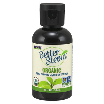 Now Foods, Certified Organic Betterstevia Liquid, Zero-Calorie Liquid Sweetener, Low Glycemic Impact, Certified Non-Gmo, 2-Ounce