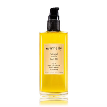Evanhealy Patchouli Vanilla Body Oil | Organic Body Oil With Whole Patchouli Essential Oil & Vanilla | Silky Plant Oil Infusion To Soften & Moisturize All Skin