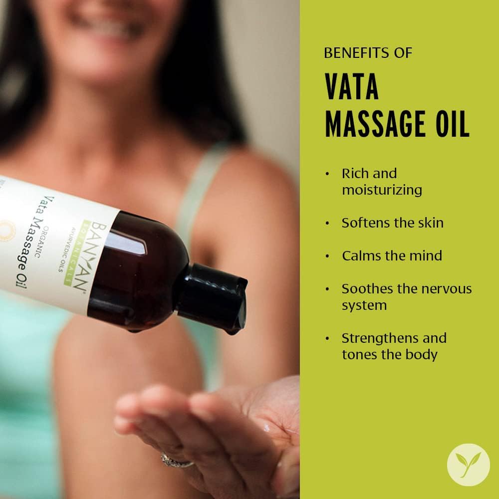 Banyan Botanicals Vata Massage Oil – Organic Massage Oil with Ashwagan