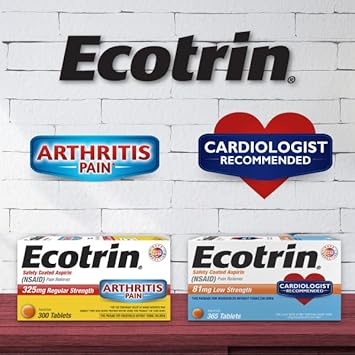 Ecotrin Low Strength Safety Coated Aspirin, NSAID 81mg, 45 count (6 Pack) : Health & Household