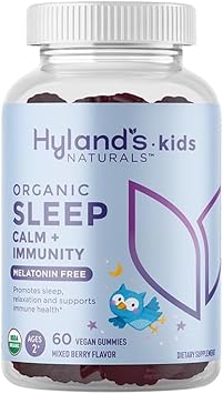 Hyland's Kids Organic Cough & Immune Day/Night Combo Pack, Ease Coughs, Supports Immunity + Organic Sleep, Calm + Immunity with Chamomile, Elderberry & Passion Flower 60 Vegan Gummies : Health & Household