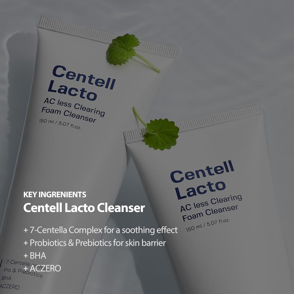 Sungboon Editor Centell Lacto Ac Less Clearing Foam Cleanser | Acne Face Wash For Oily Skin | Exfoliating Acne Treatmemt With Probiotics & Bha | Deep Pore Cleanser | Korean Skin Care