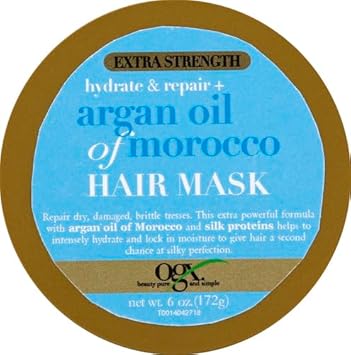 Ogx Extra Strength Hydrate Repair + Argan Oil Of Morocco Hair Mask Deep Moisturizing Conditioning Treatment, Citrus, 6 Ounce