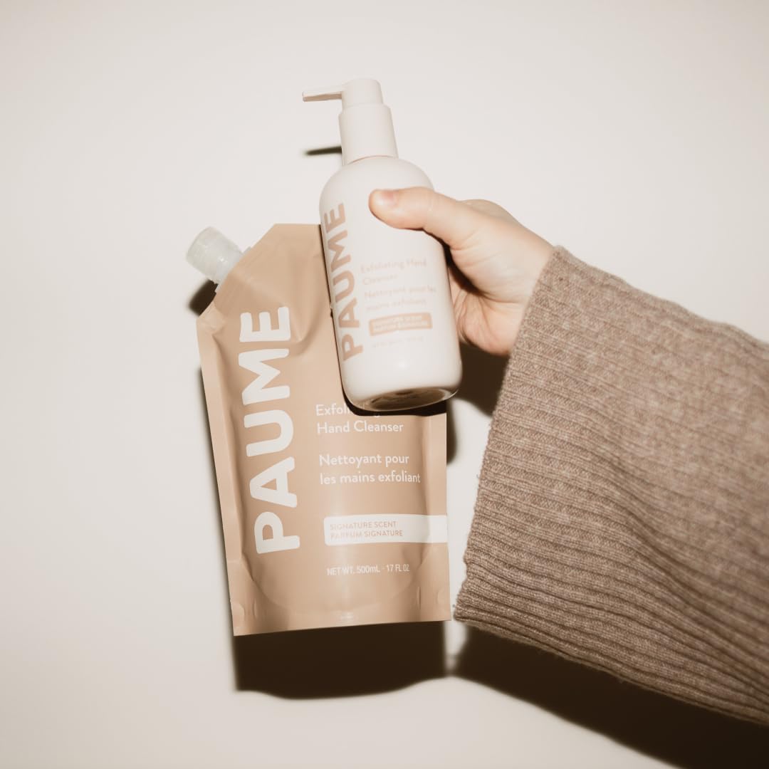 Paume Exfoliating Hand Cleanser Refill Bag, Natural Exfoliating Soap With Essential Oils, Silicon Free, Paraben Free, Vegan, Hydrating Hand Soap For All Skin Types, 16.9Oz : Beauty & Personal Care