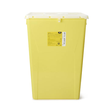 Mckesson Prevent Sharps Container For Chemotherapy Waste, Premium - Pg-Ii, Plastic, Vertical Entry, Hinged Lid - Yellow, 18 Gal, 13 In X 17 3/10 In X 24 3/5 In, 1 Count