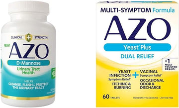 Azo Urinary & Vaginal Health 120 Count D-Mannose And 60 Count Yeast Plus Dual Relief