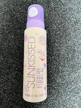 Sunkissed Self Tan Mousse, Dark, 300Ml, 95% Natural Formula, Vegan